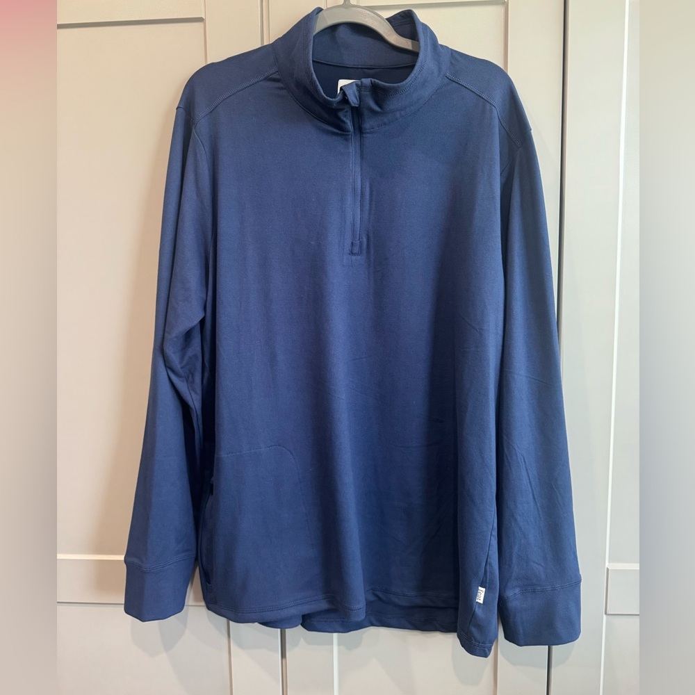 Unisex Feat Navy Quarter-Zip Pullover Hoodie